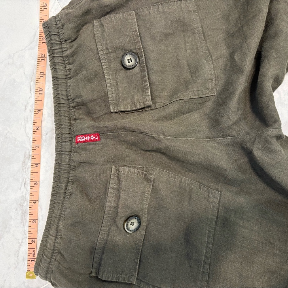 Hard Tail Linen Joggers Olive Moss Boho Coastal Lounge Small - Picture 6 of 8